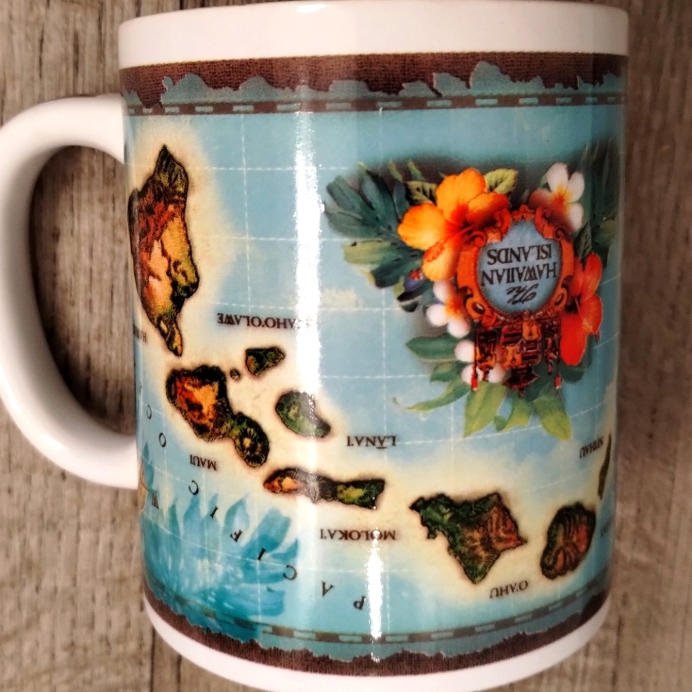 Hawaiian Islands Coffee Mug 10oz Map of Hawaiian Islands ABC Stores 2018